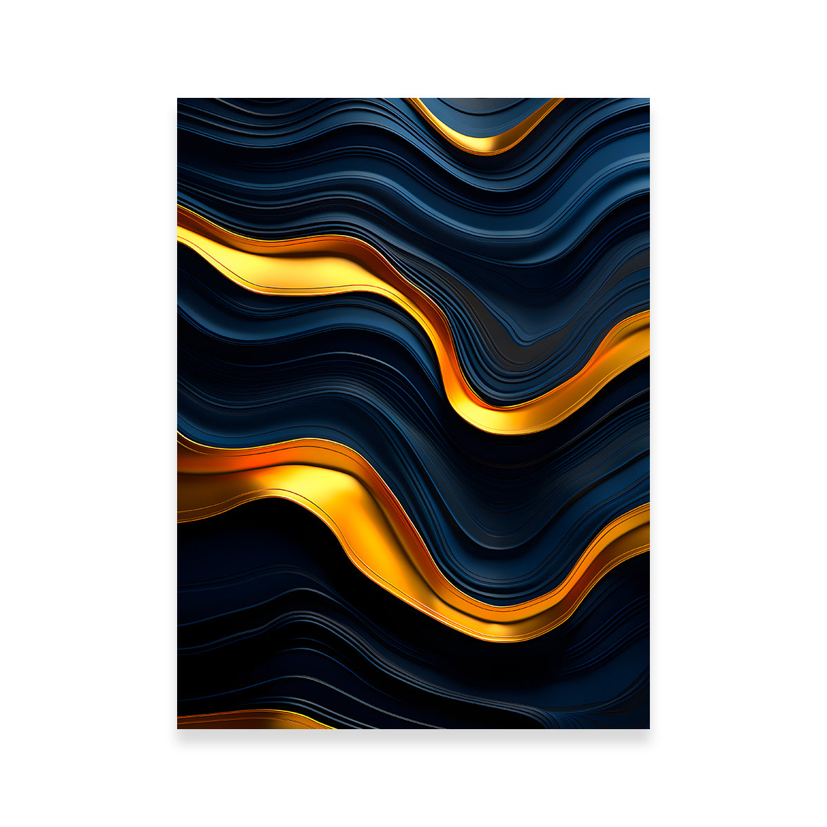 Stunning Abstract - Blue Gold Shapes 20 Wall Art for Modern Interiors