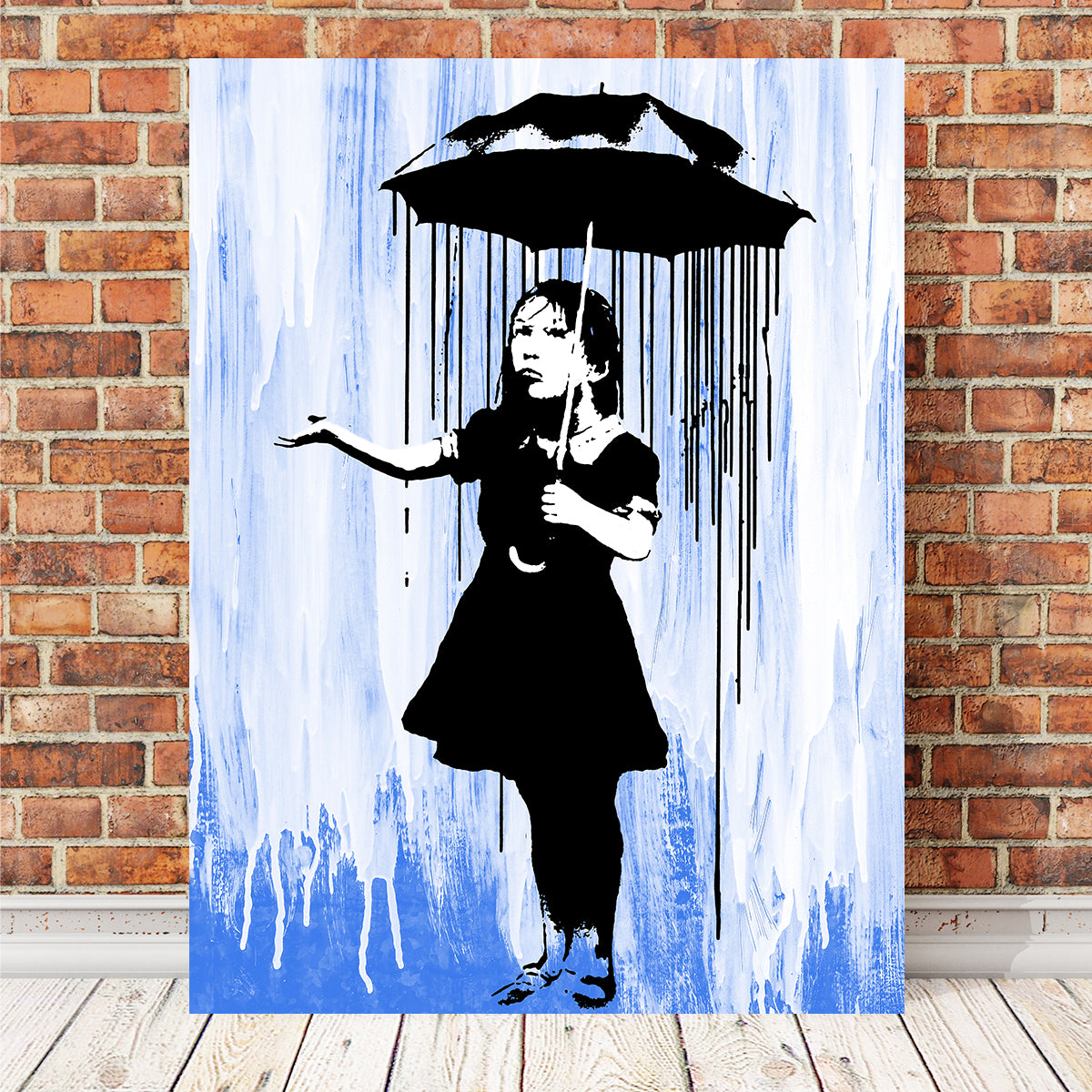 Enchanting Rain Girl Wall Art by Stephen Chambers