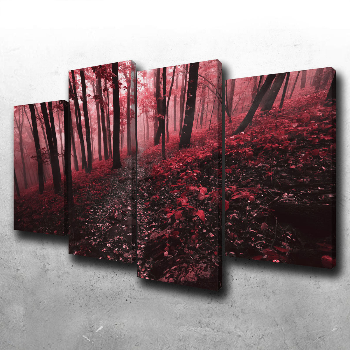 Stunning Red Forest Wall Art by Lucas Moore