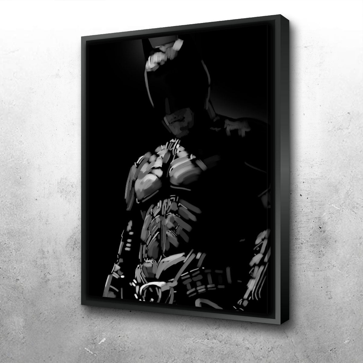 Stunning Grayscale Dark Knight Wall Art by Andy Brackpool