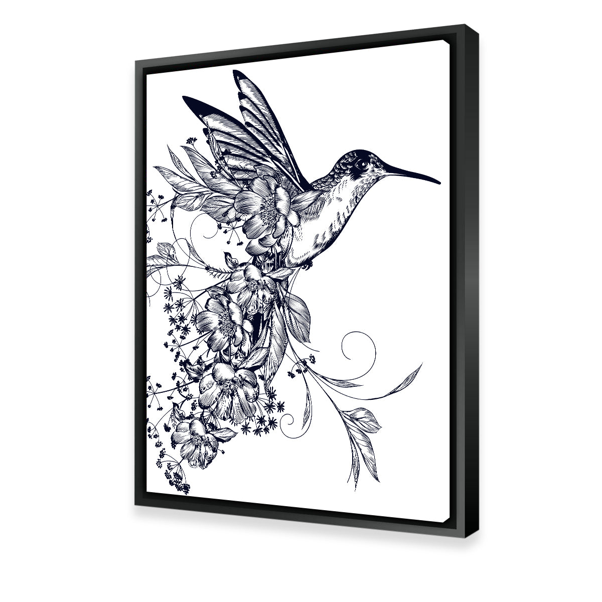 Exquisite Hummingbird and Flower Wall Art for Elegant Decor