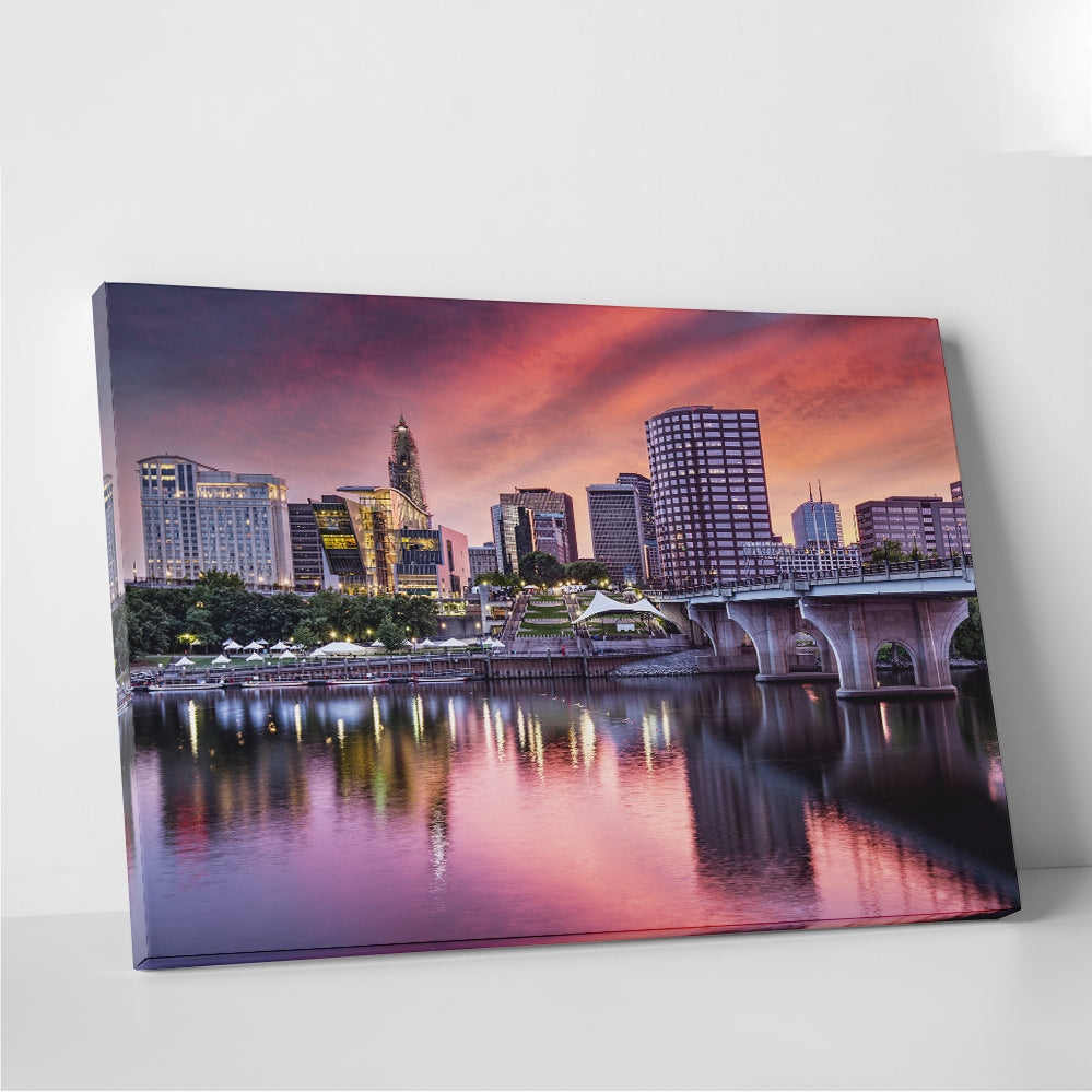 Stunning Hartford Skyline Wall Art - Museum Quality Canvas Print