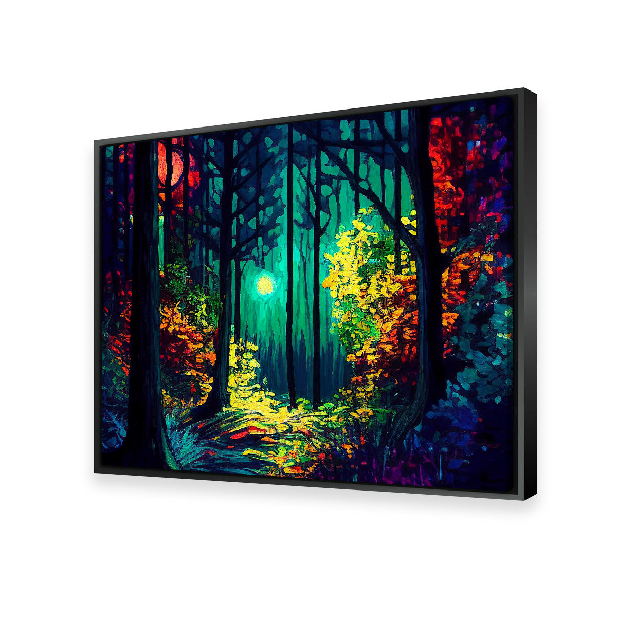 Enchanting Moon Through The Forest Wall Art - Museum Quality Decor