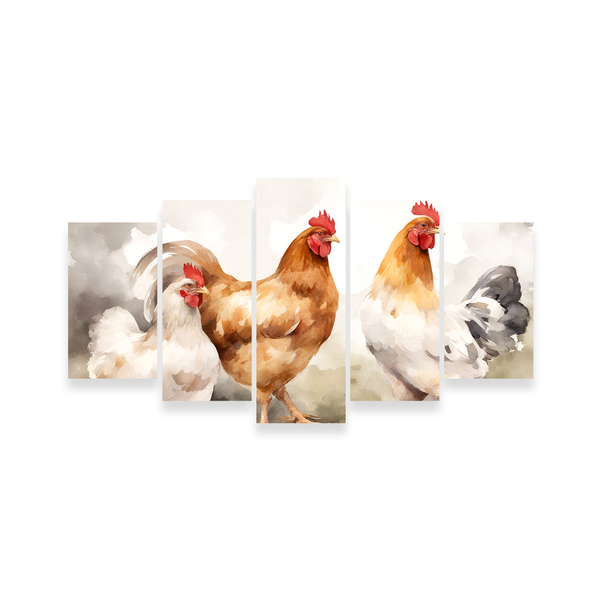 Stunning Chicken Watercolor Wall Art for Home Decor