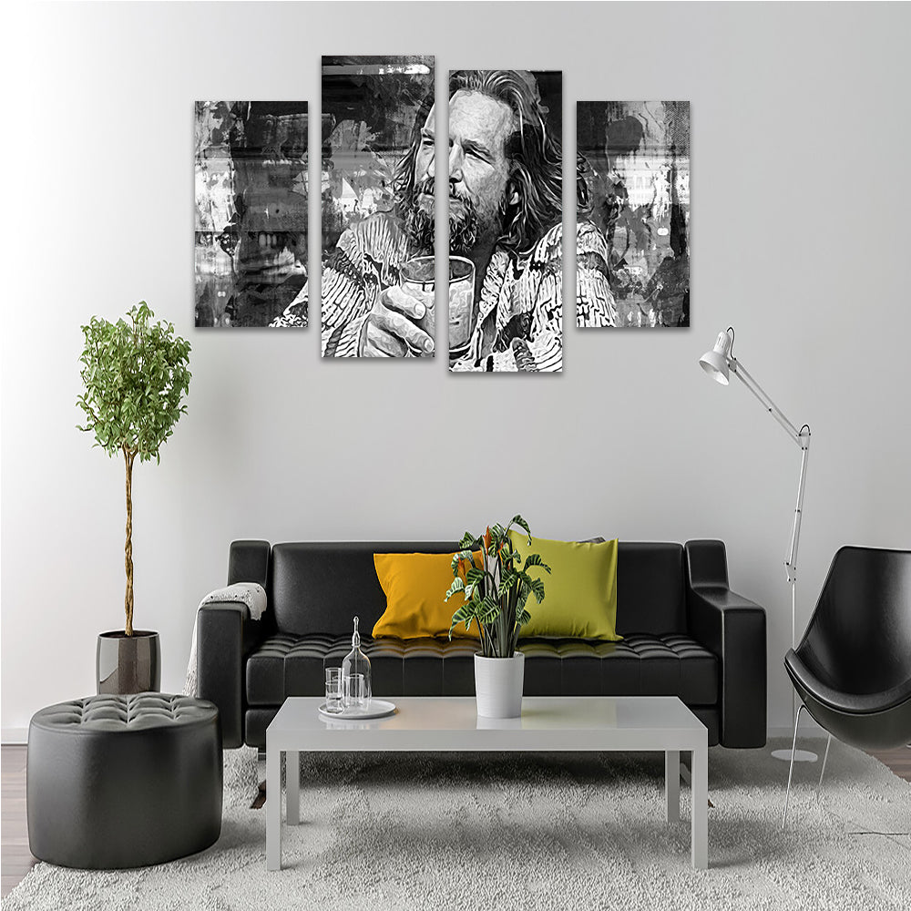 The Dude Grayscale High - Quality Wall Art for Home Decor