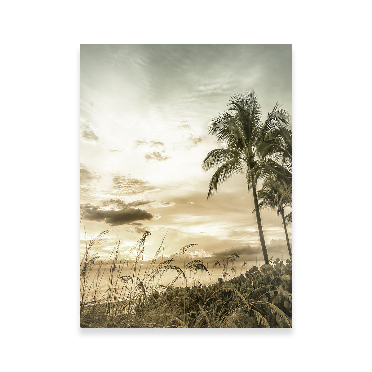 Bonita Beach Vintage Sunset Wall Art - Exquisite Canvas Print by Melanie Viola
