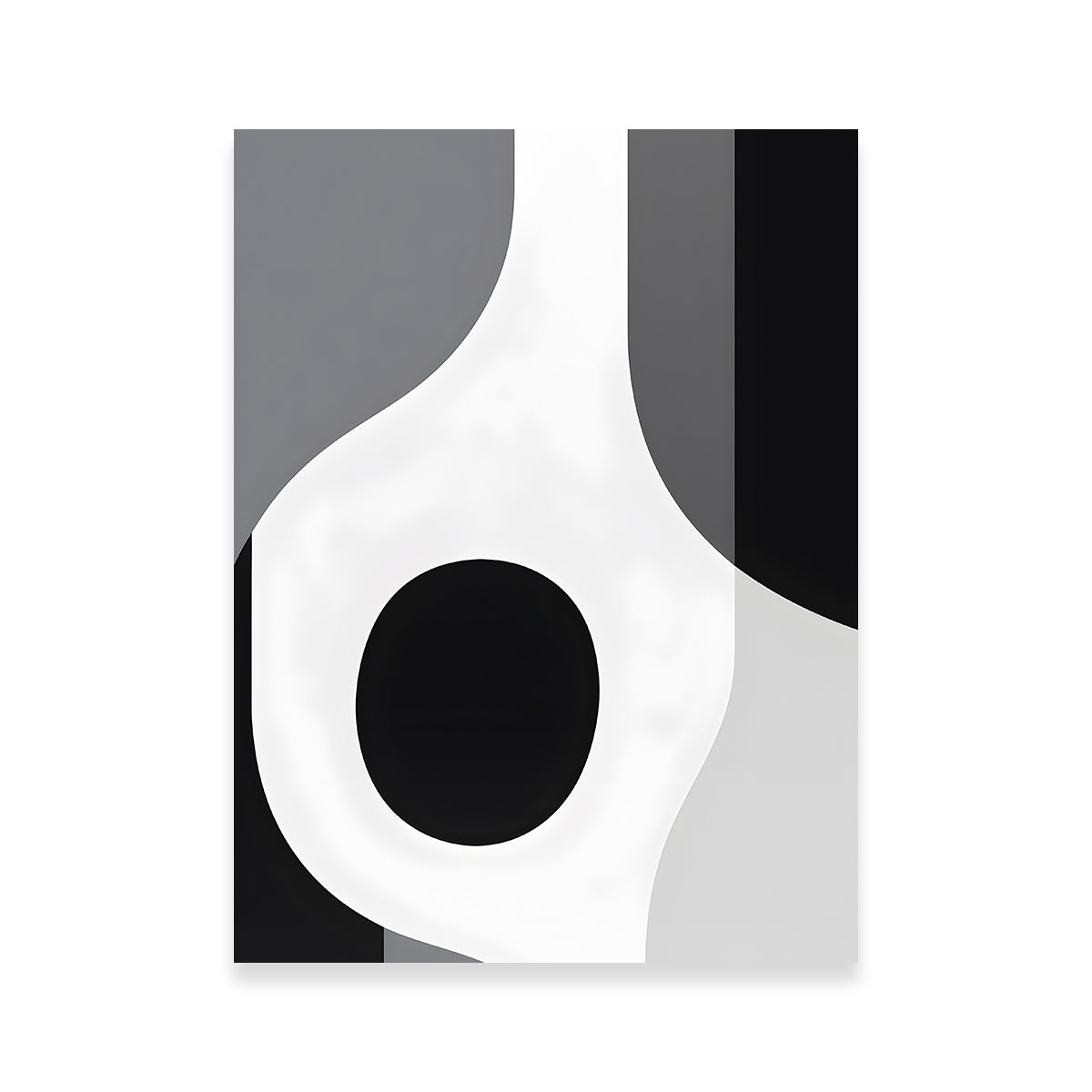 Eye - catching Abstract Shapes Series B&W 1 Wall Art for Modern Spaces