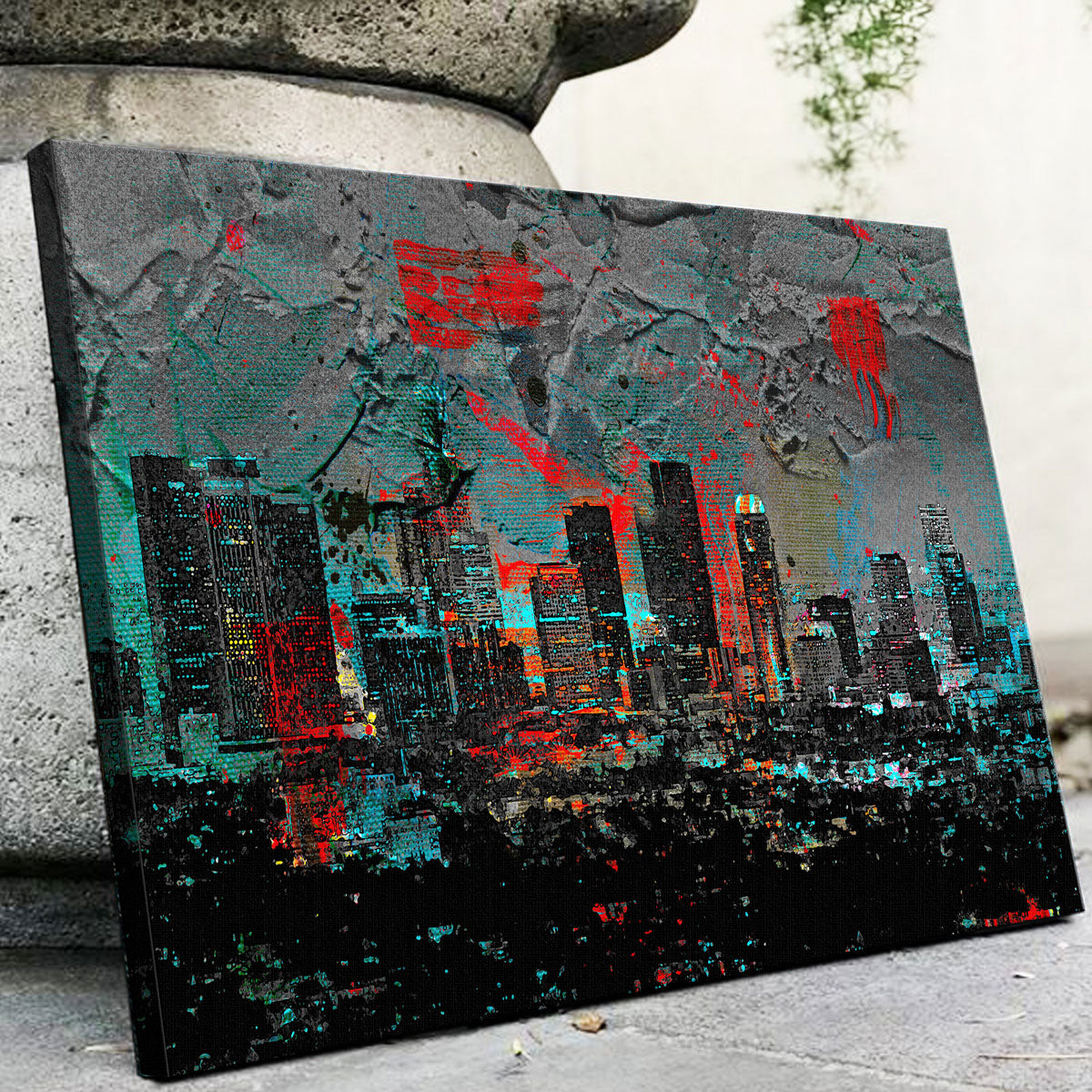 Stunning Abstract Los Angeles Skyline Wall Art for Home Decor