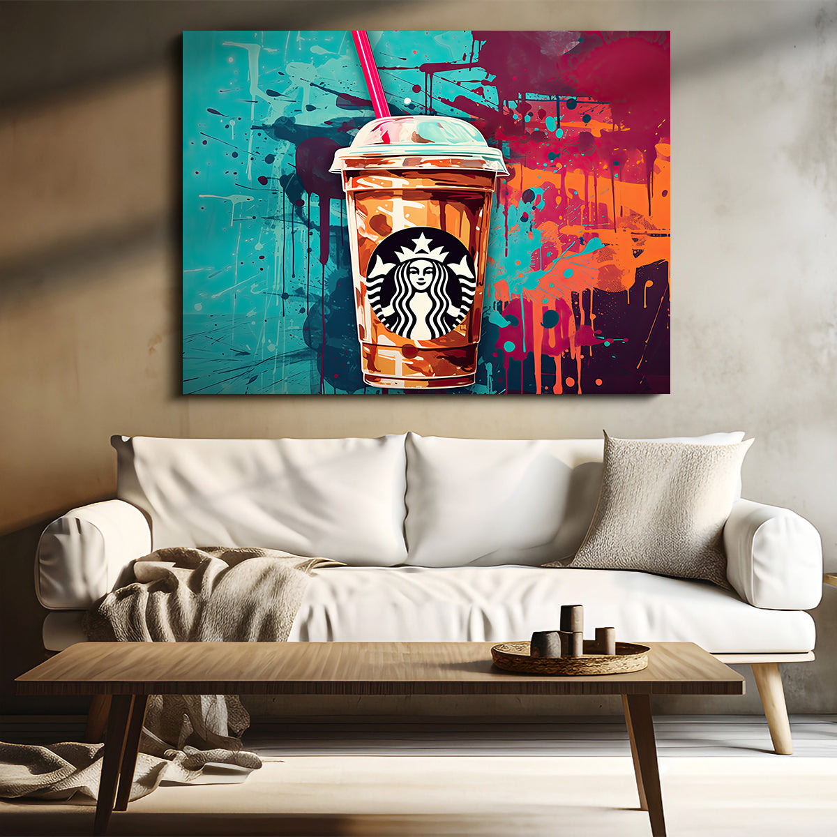 Unique Starbucks Coffee Warhol-inspired Wall Art by Ralph & Laura Design