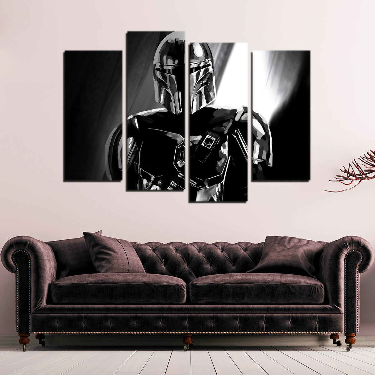Stunning Grayscale Bounty Hunter Wall Art by Andy Brackpool