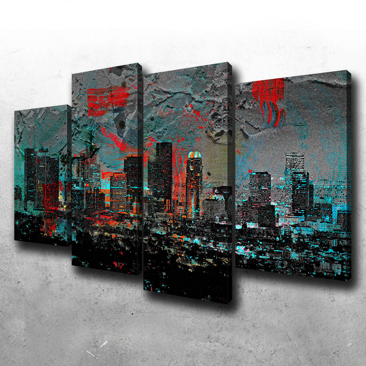Stunning Abstract Los Angeles Skyline Wall Art for Home Decor