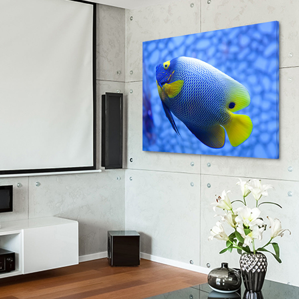 Vibrant Blue and Yellow Tropical Fish Wall Art for Stunning Home Decor
