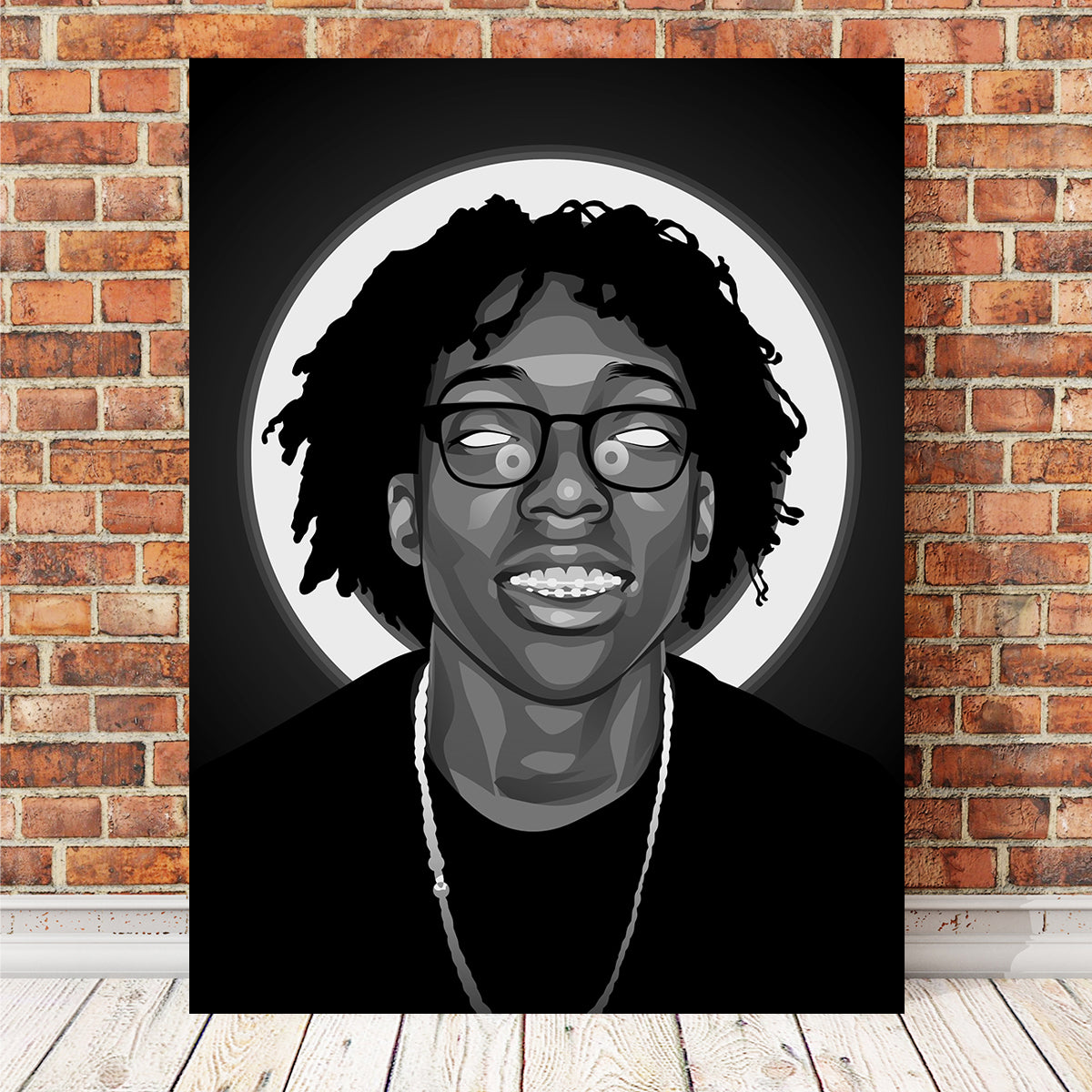 Eye - catching Grayscale Lil Tecca Wall Art for Your Space