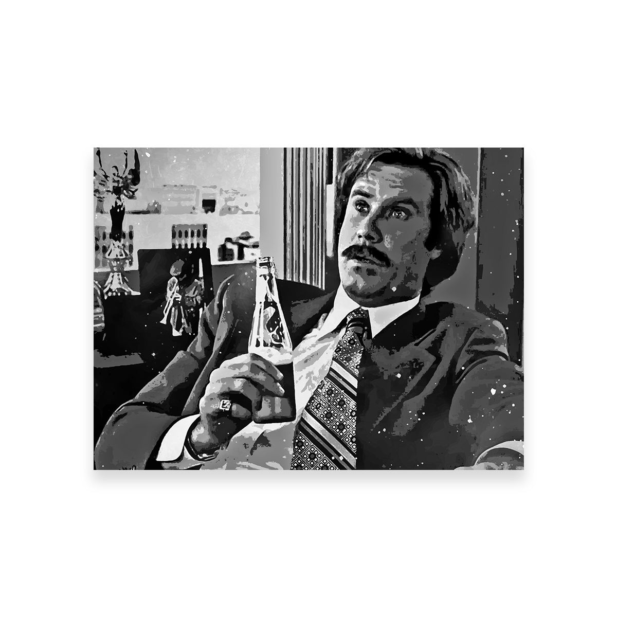 Ron Burgundy Stylish Grayscale Wall Art for Stunning Decor