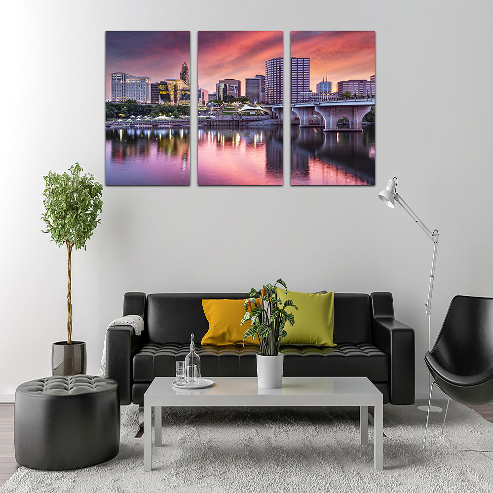 Stunning Hartford Skyline Wall Art - Museum Quality Canvas Print