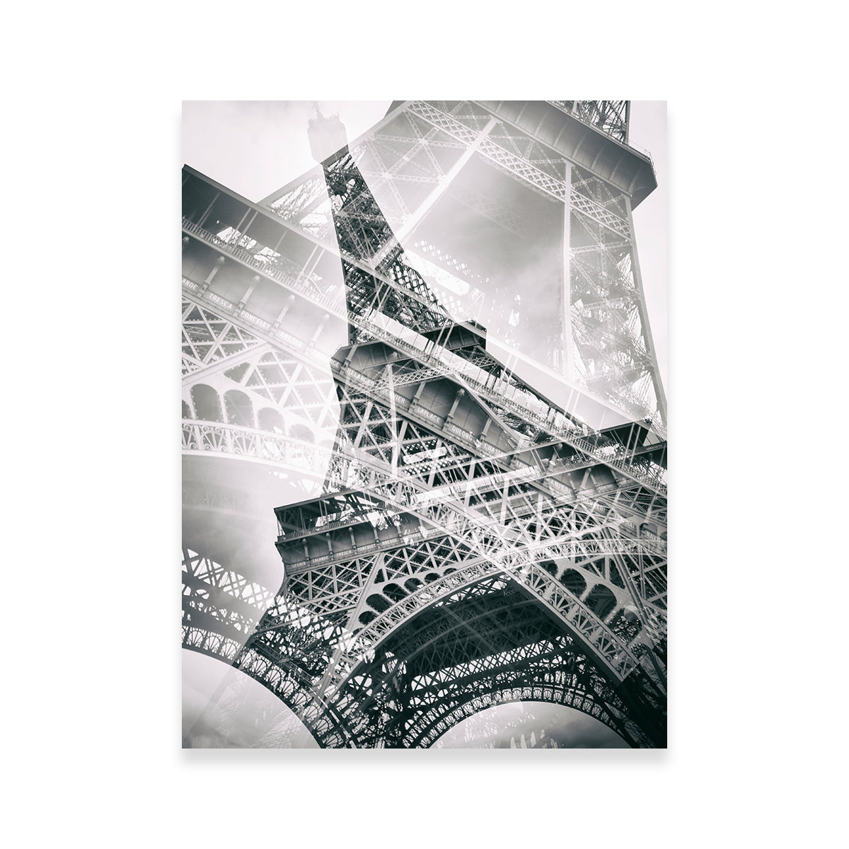 Stunning Eiffel Tower Double Exposure Wall Art for a Captivating Home Decor