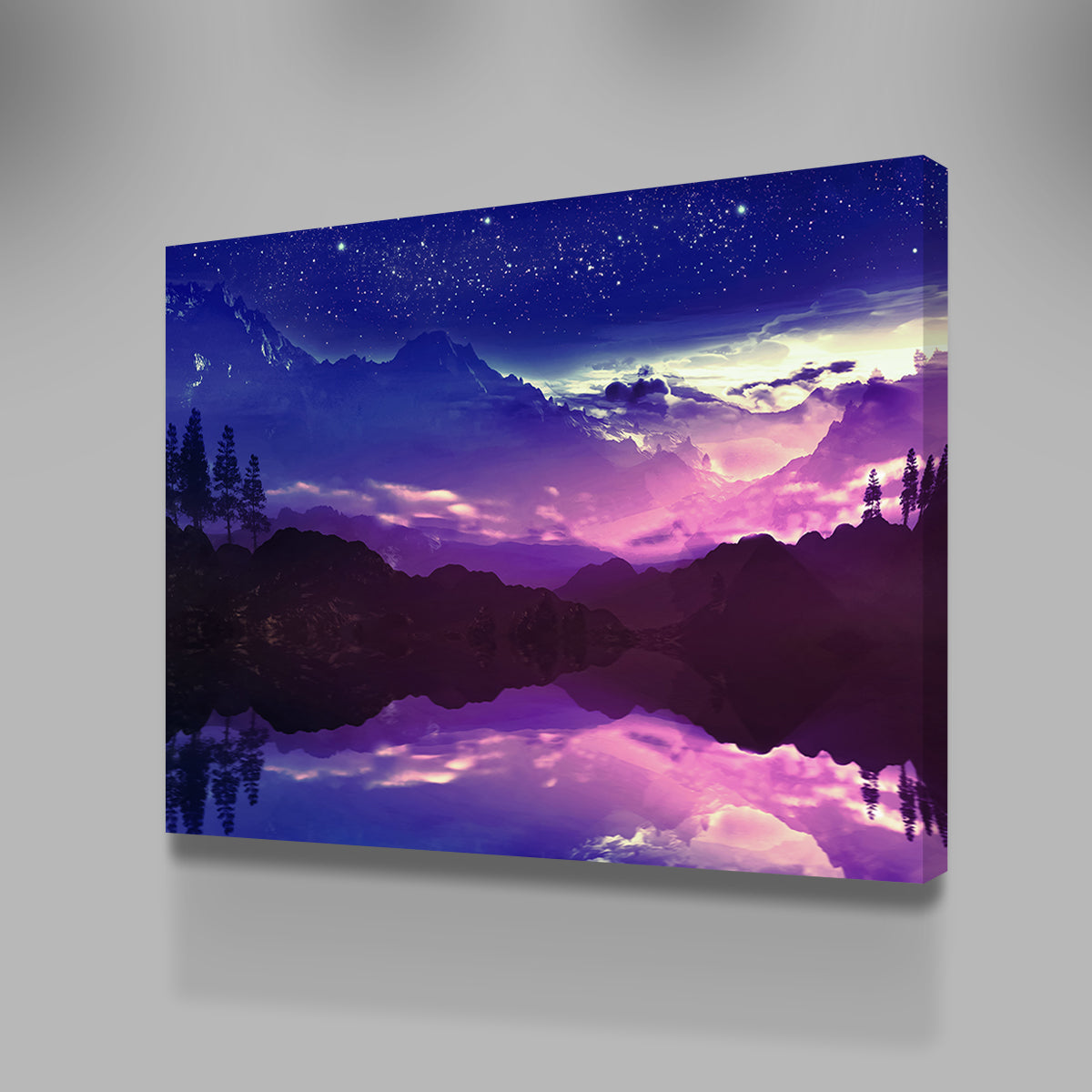 Stunning Purple Landscape Reflection Wall Art by George Sorin