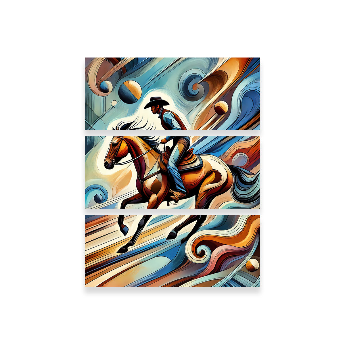 Stunning Abstract Cowboy & Horse Wall Art for Home Decor