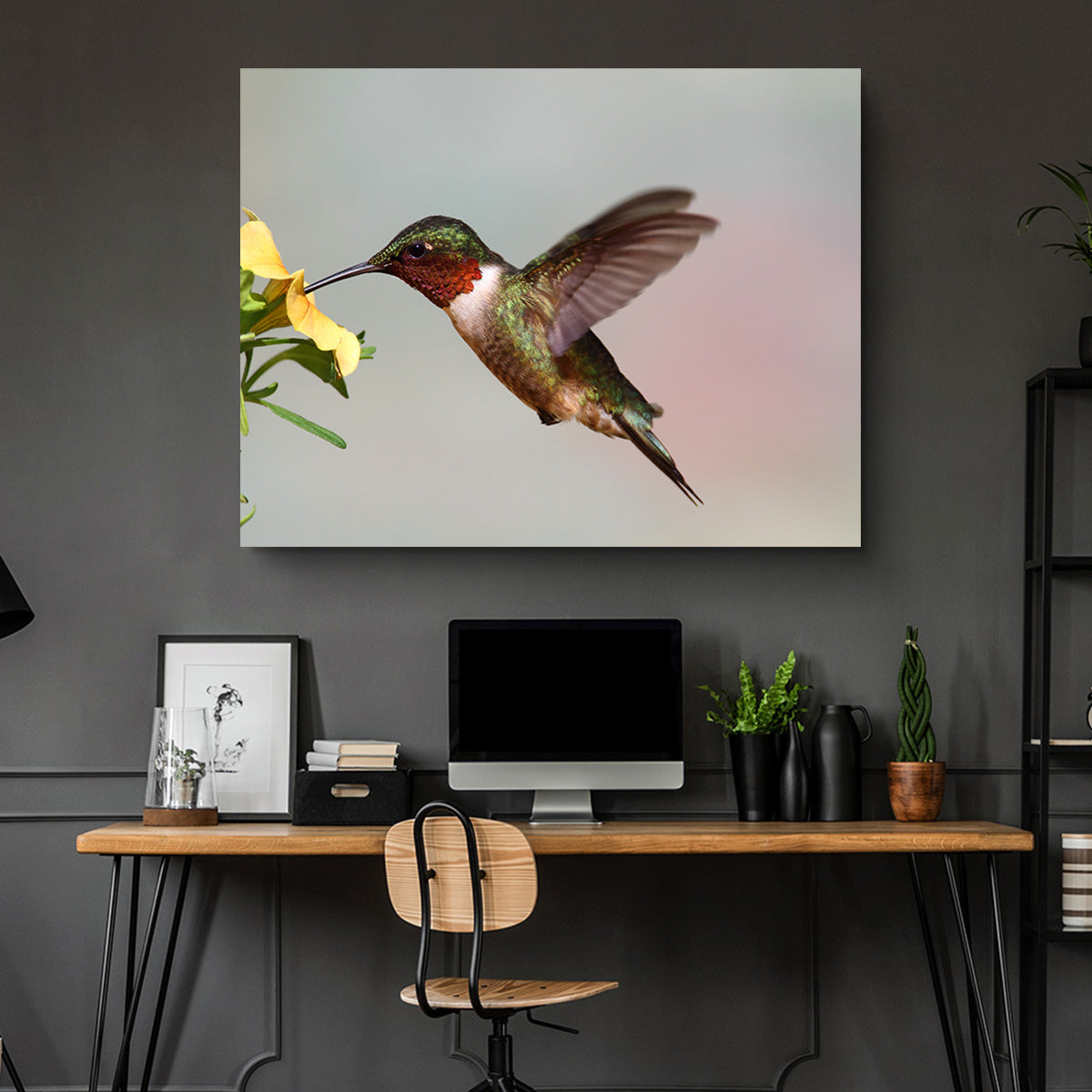 Exquisite Ruby Throated Hummingbird Wall Art for Stunning Decor