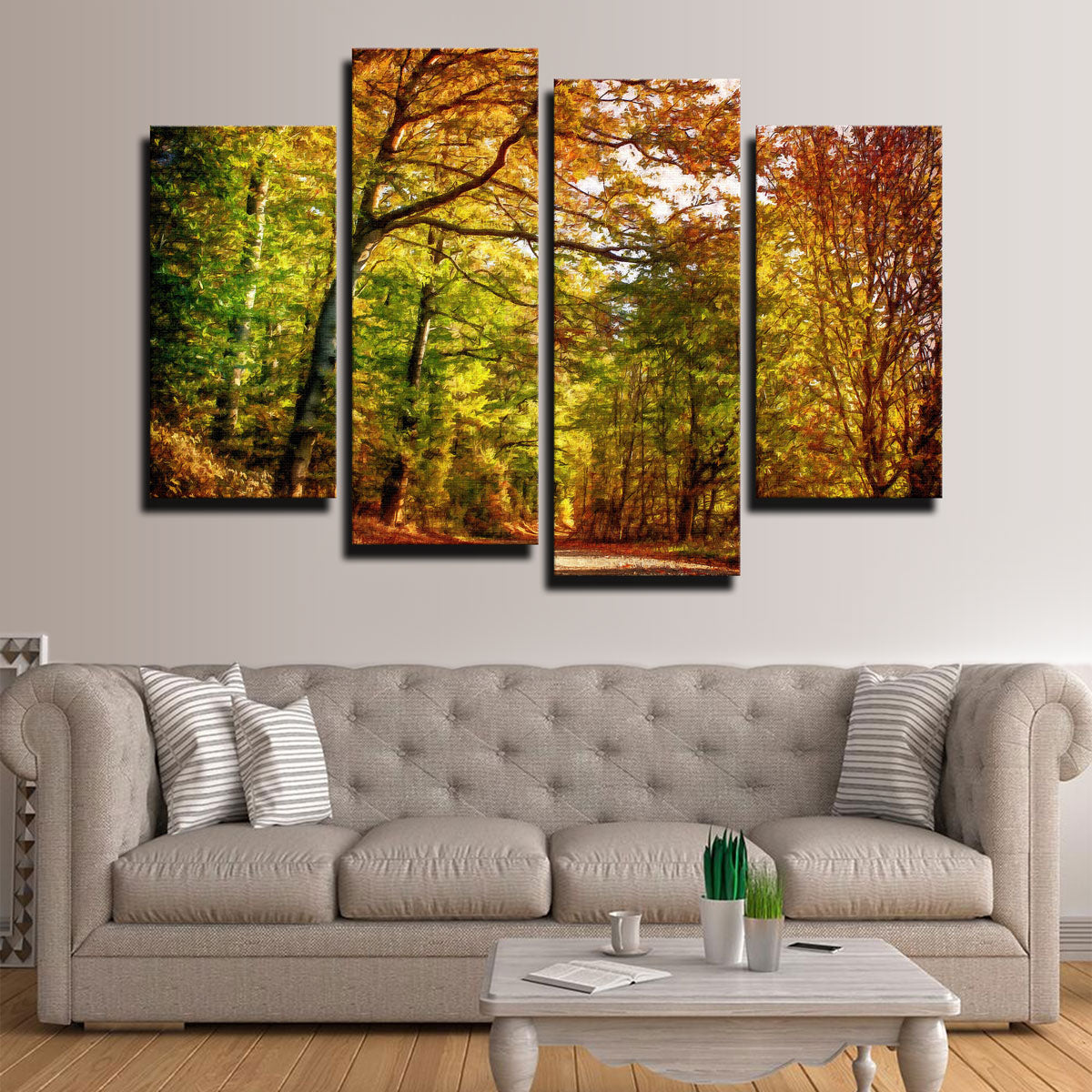 Autumn Leaves Pathway Wall Art by Denise Dundon - Stunning Decor for Your Space