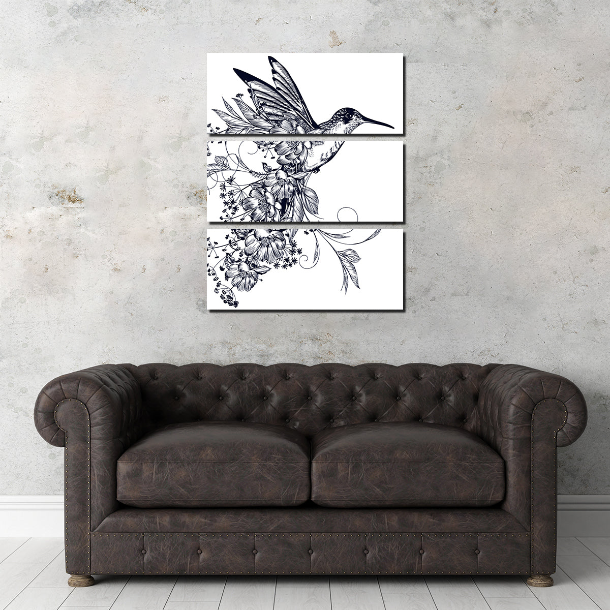 Exquisite Hummingbird and Flower Wall Art for Elegant Decor