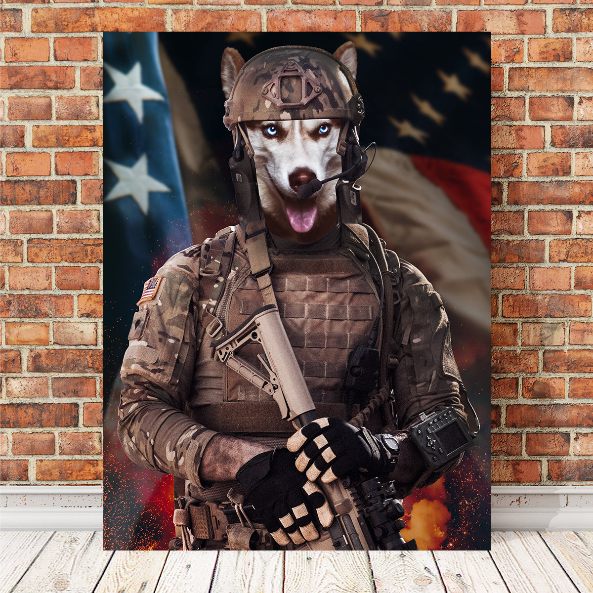 Stunning Doggy Soldier Wall Art by INDOARC