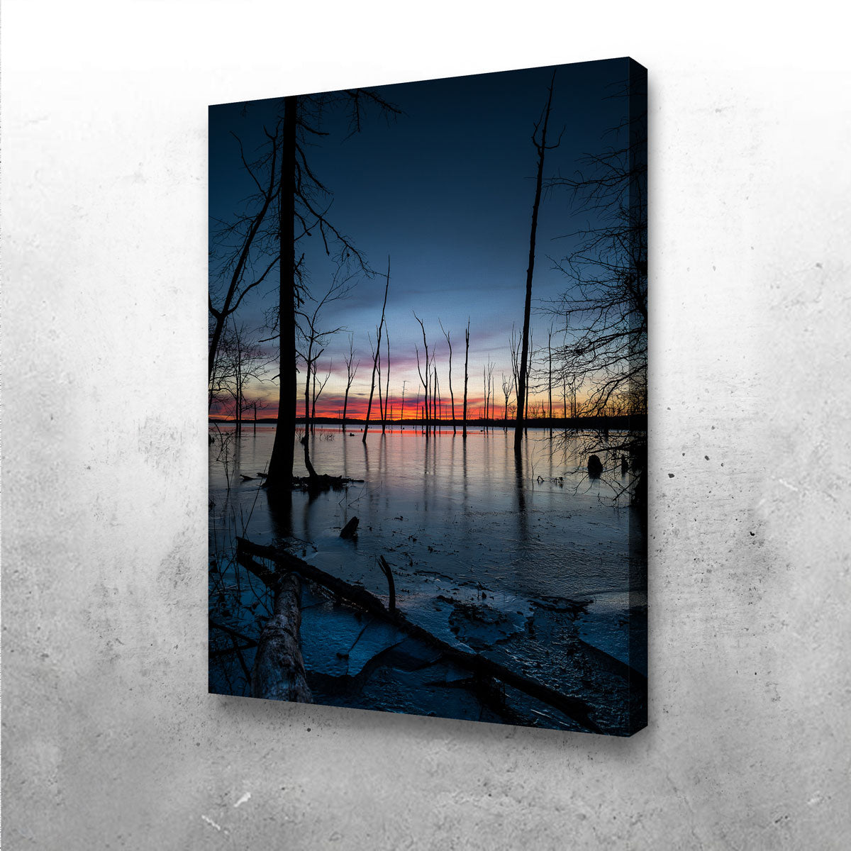 Stunning Frozen Sunset Wall Art by Dennis Maida