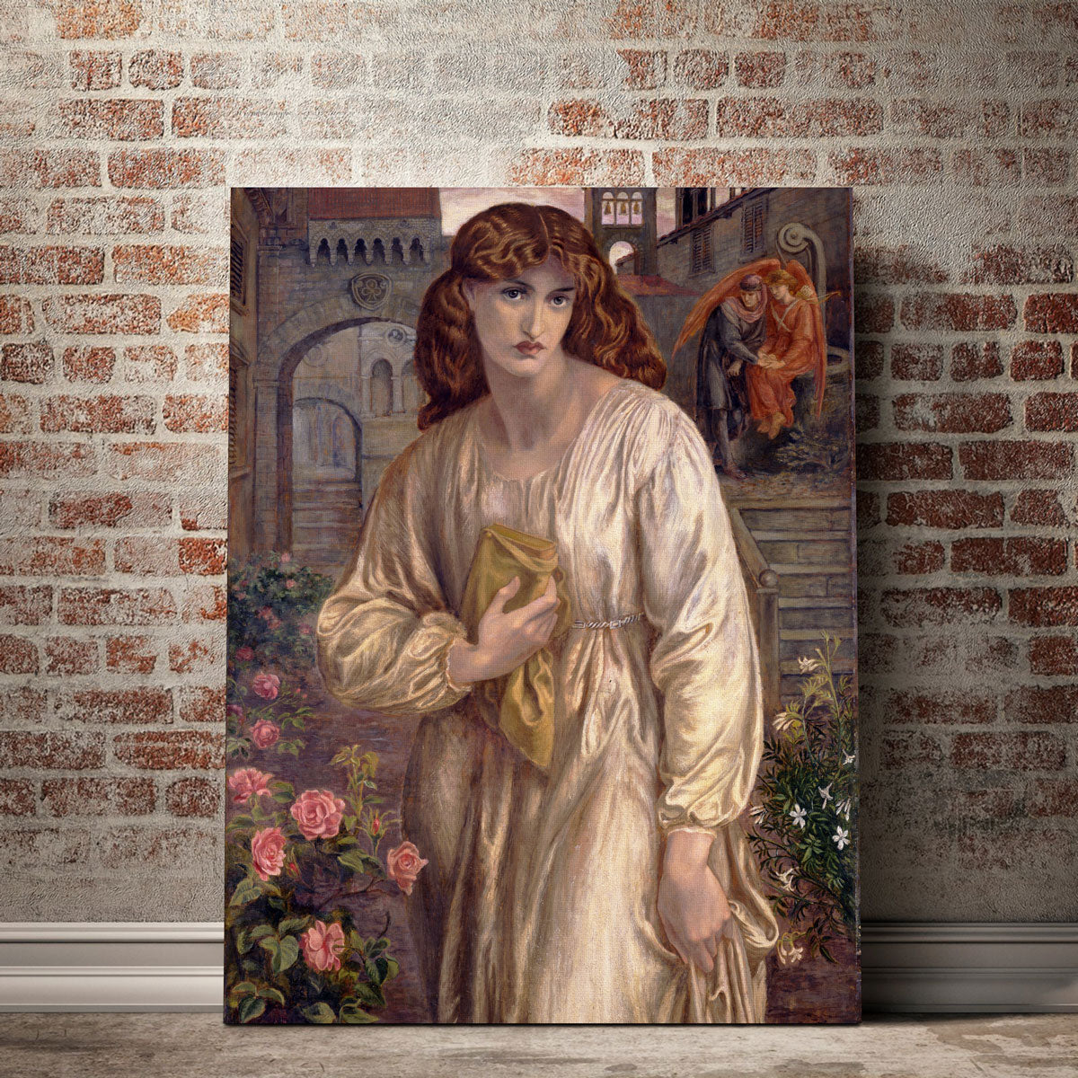 Exquisite Salutation of Beatrice Wall Art by Dante Gabriel Rossetti