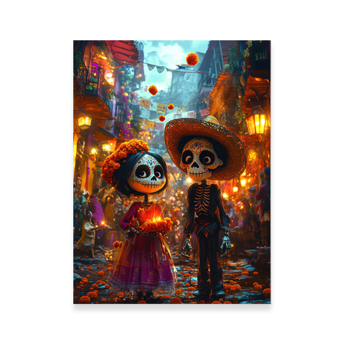 Stunning Day of the Dead Skeleton Figures Wall Art for Home Decor