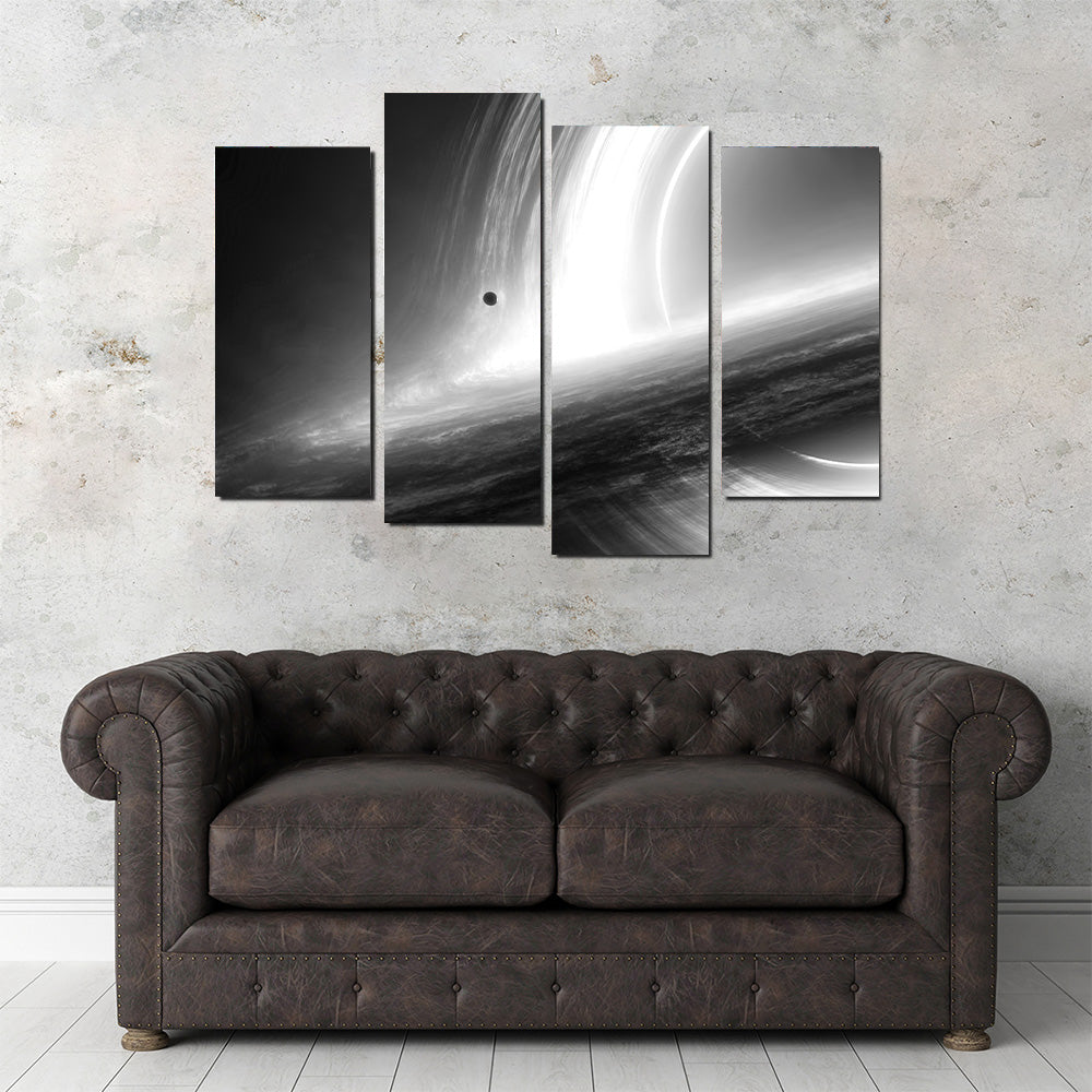 Stunning Interstellar Gargantua Grayscale Wall Art for Space Enthusiasts