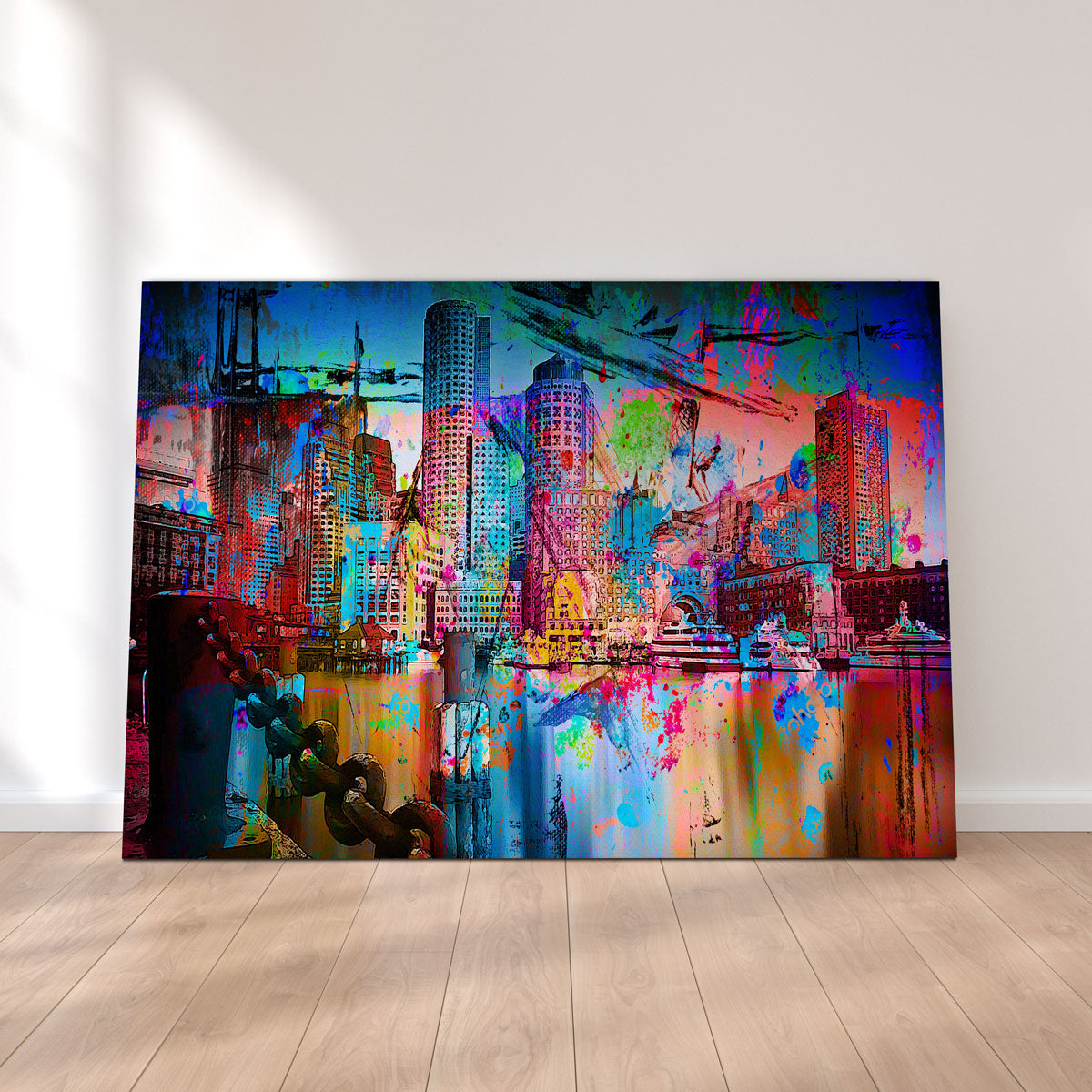 Stunning Abstract Boston Skyline Wall Art for Modern Interiors