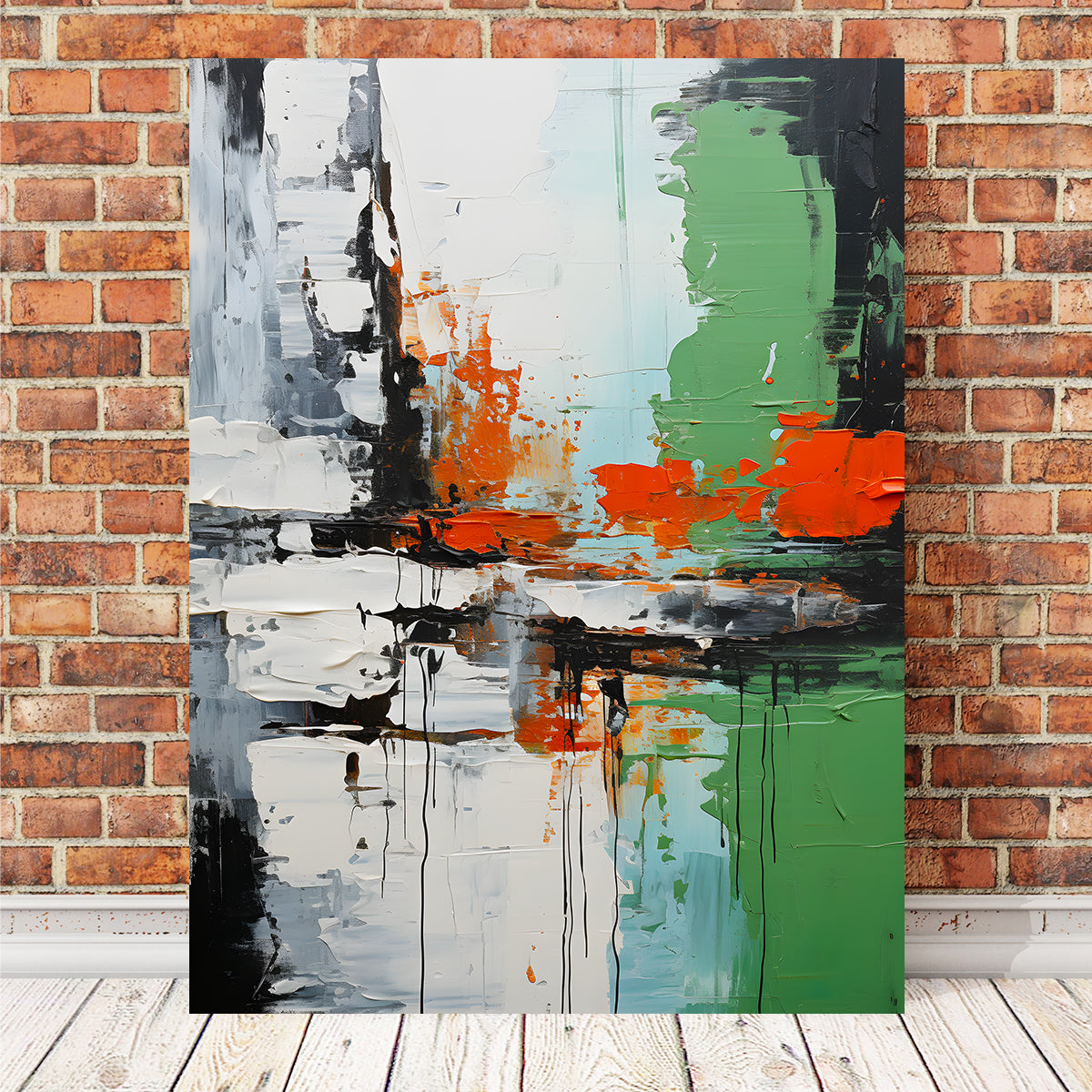 Stunning Abstract Green and White Shapes 2 Wall Art for Modern Spaces