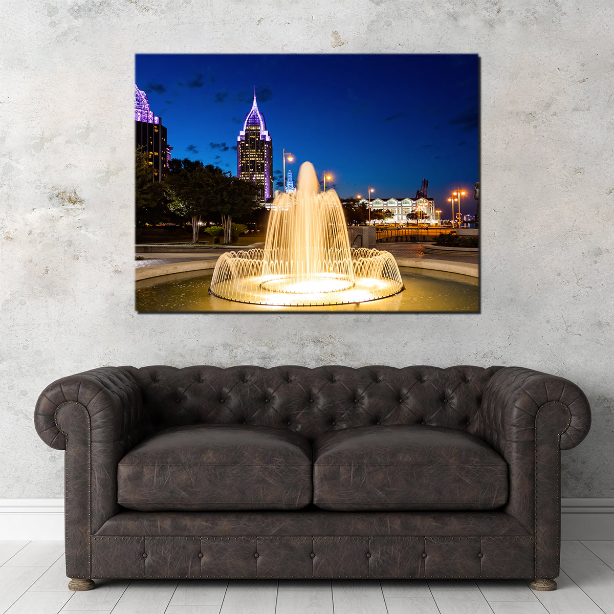 Downtown Mobile - Stunning Fountain Wall Art for Your Space