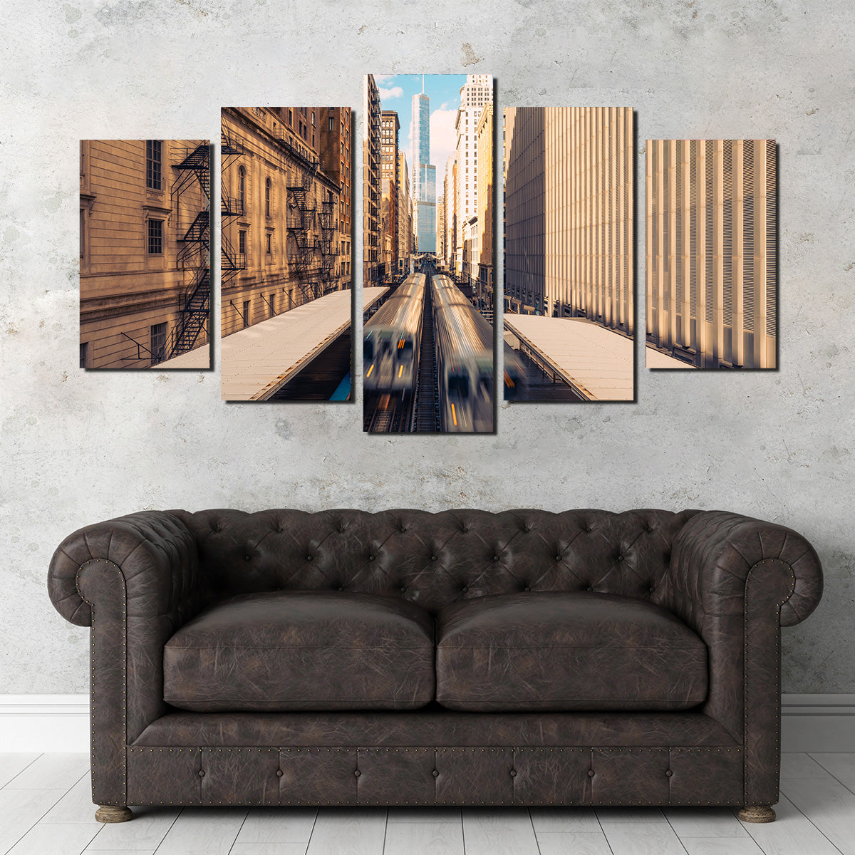Stunning Railway Station Downtown Chicago Wall Art for Home Decor