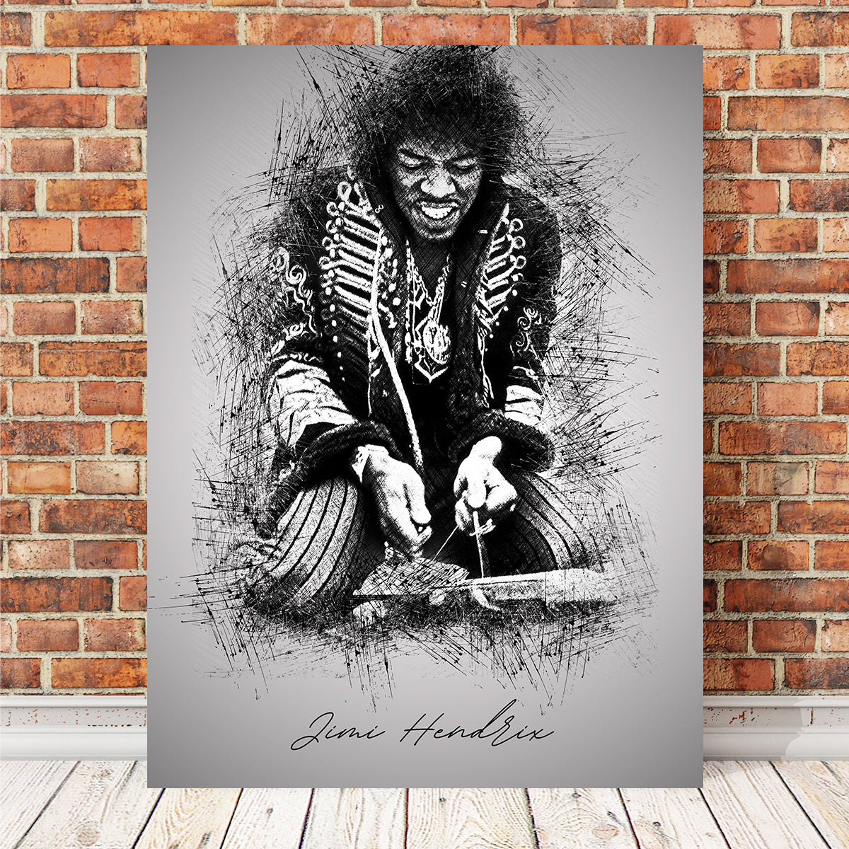 Authentic Jimi Hendrix Inspired Strings Wall Art - Ideal for Music Lovers