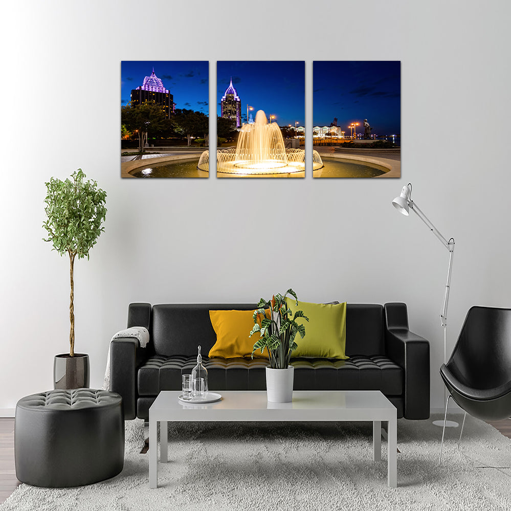 Downtown Mobile - Stunning Fountain Wall Art for Your Space