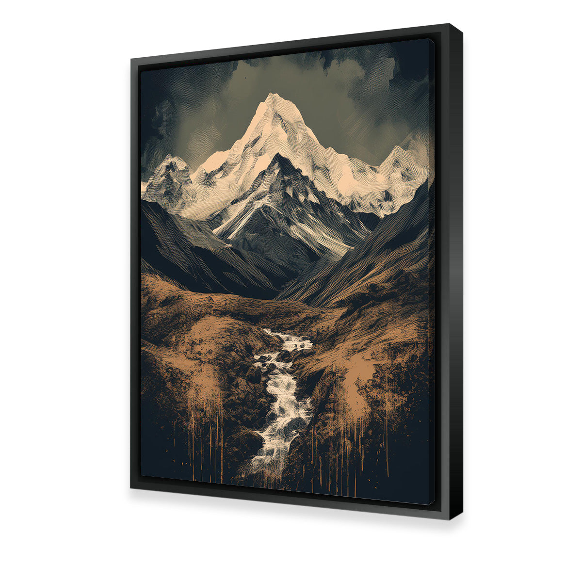 Vintage Retro Mountain Painting Wall Art for Stunning Home Decor