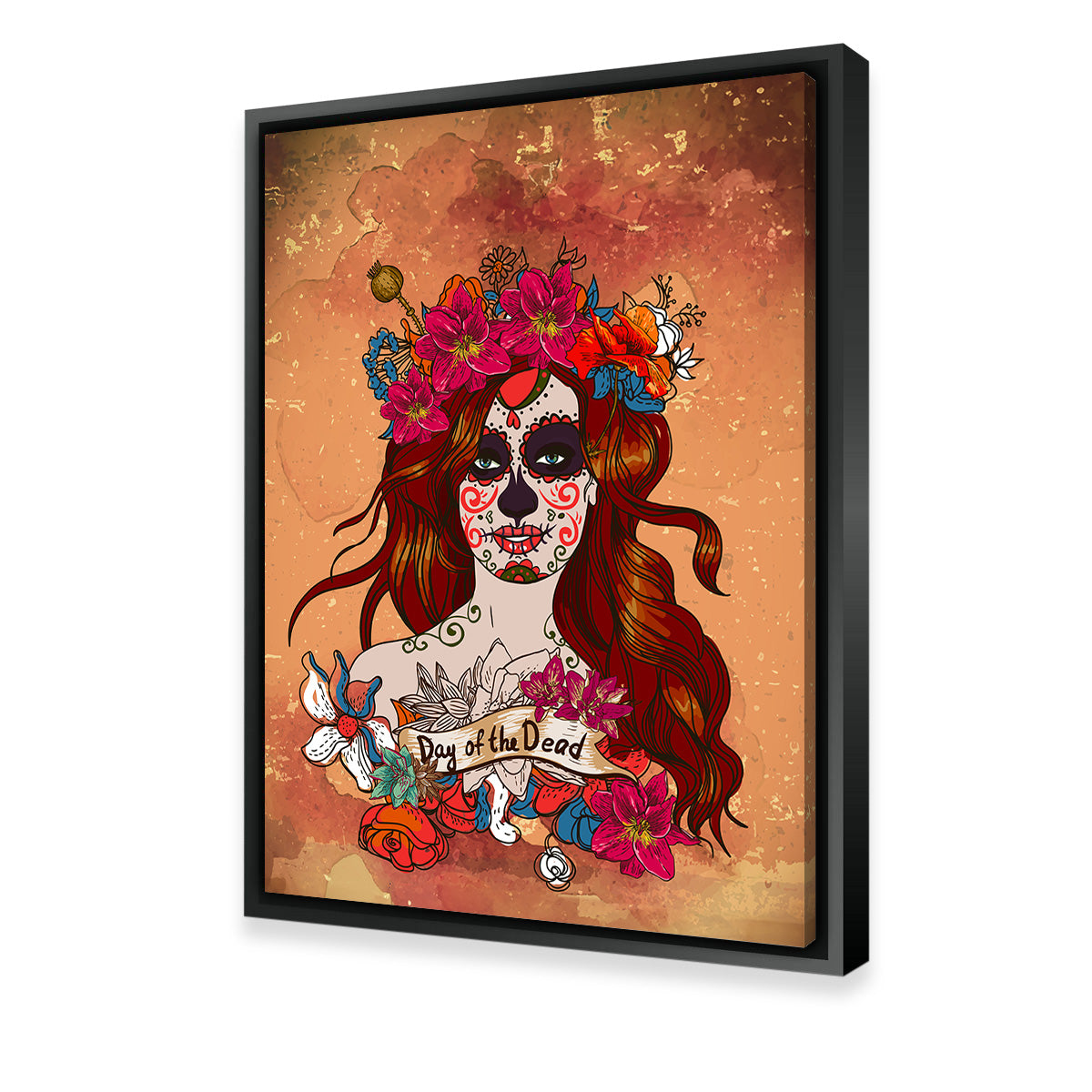 Stunning Girl With Sugar Skull Wall Art for Your Home Decor