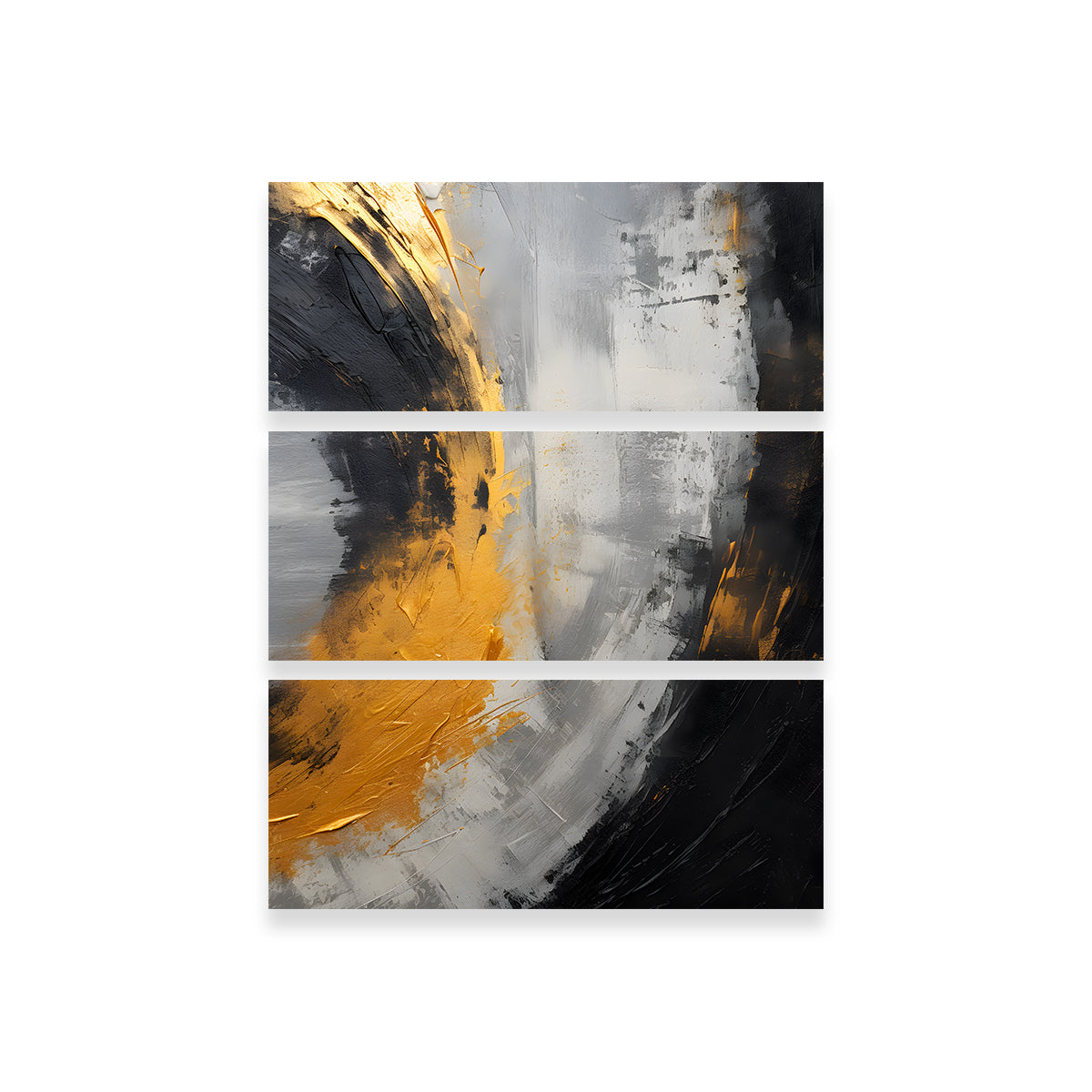 Stunning Abstract - Black Gold Shapes 1 Wall Art for Modern Interiors