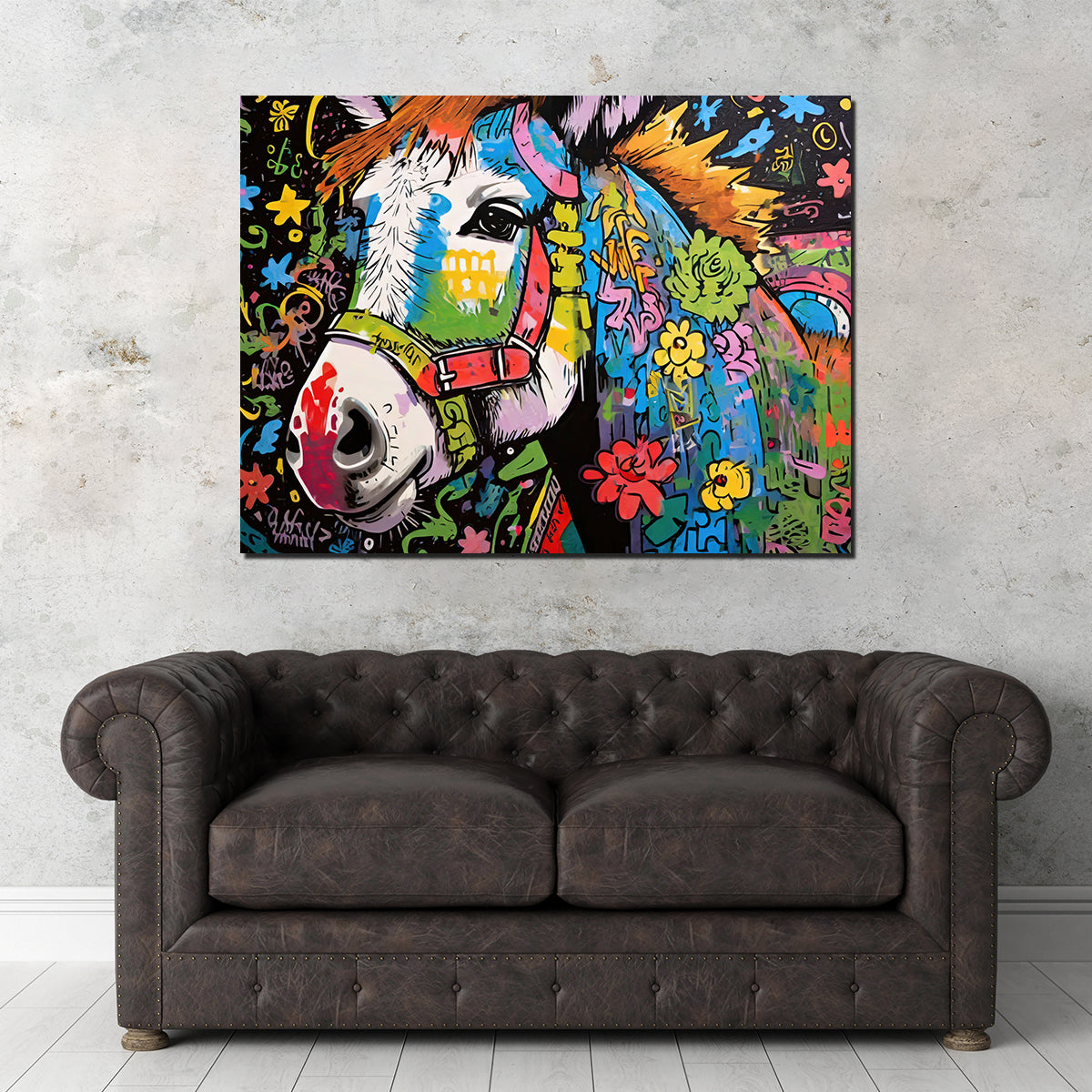 Unique Donkey Graffiti Wall Art by Stephen Chambers