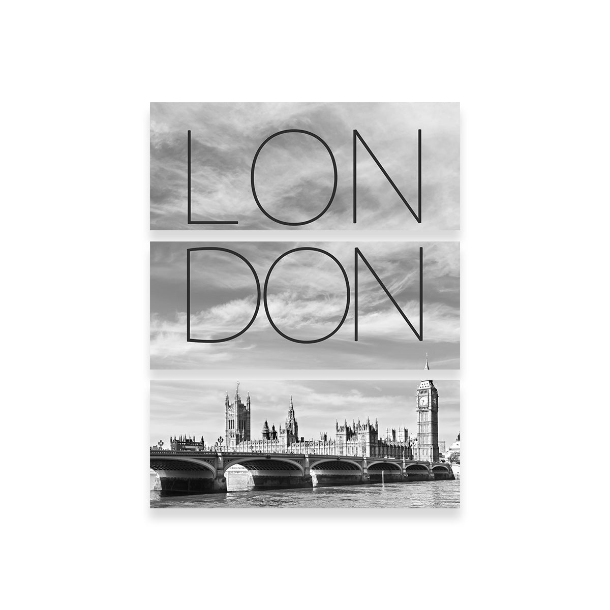 Exquisite London Westminster Bridge Text and Skyline Wall Art by Melanie Viola