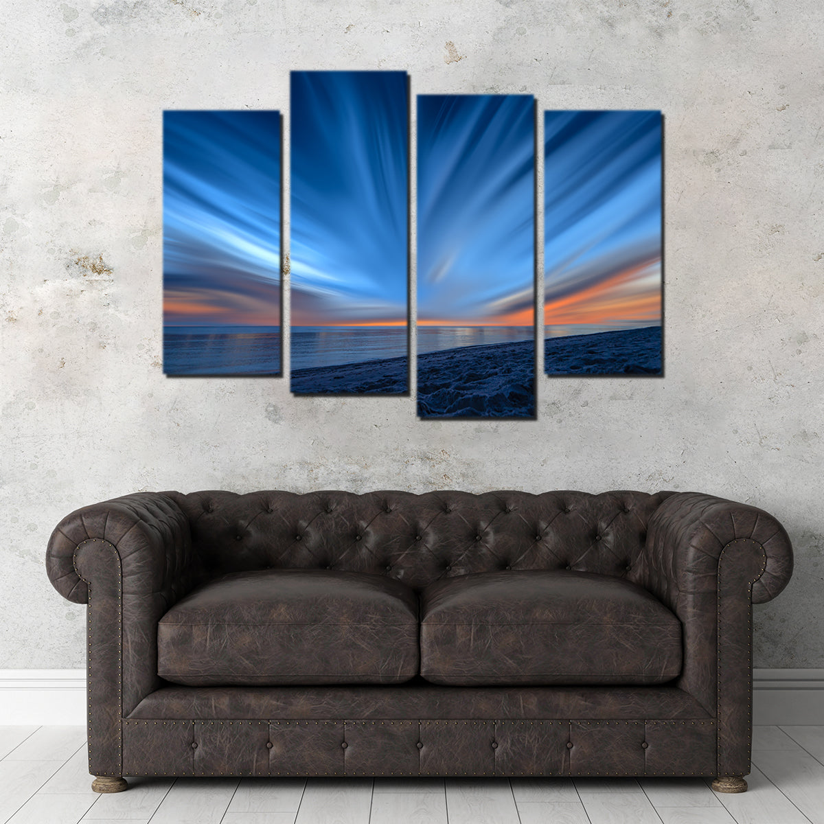 Blue Explosion Wall Art by Eileen Rollin - Museum Quality Canvas Print