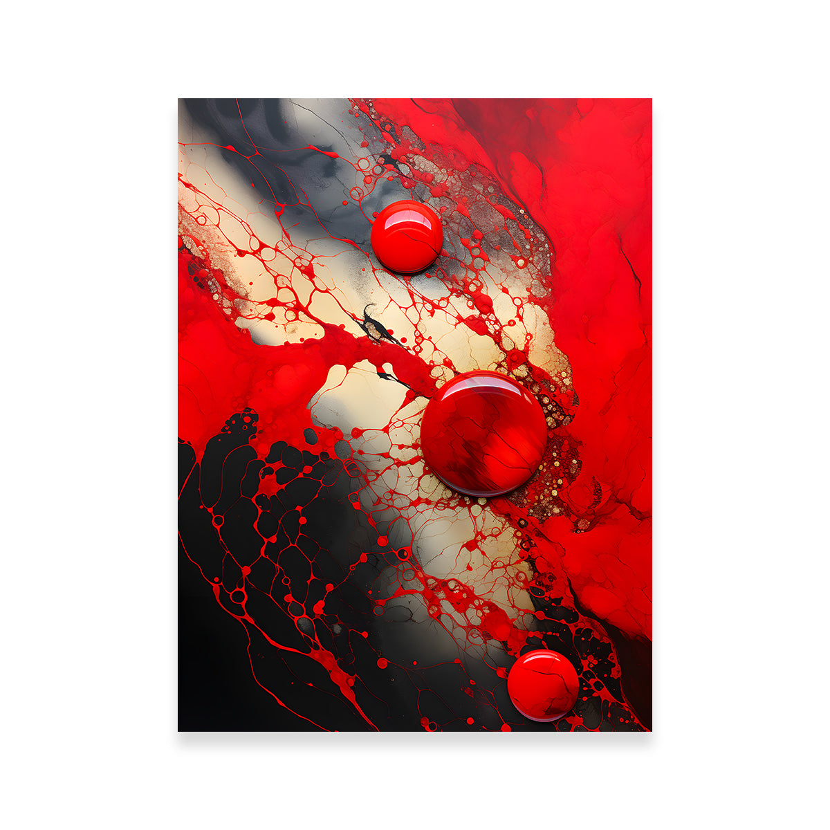 Eye - Catching Abstract Red and Black Shapes 9 Wall Art for Modern Spaces