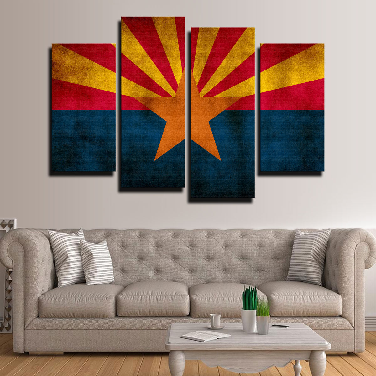 Stunning Grunge Arizona State Flag Wall Art for Unique Home Decor