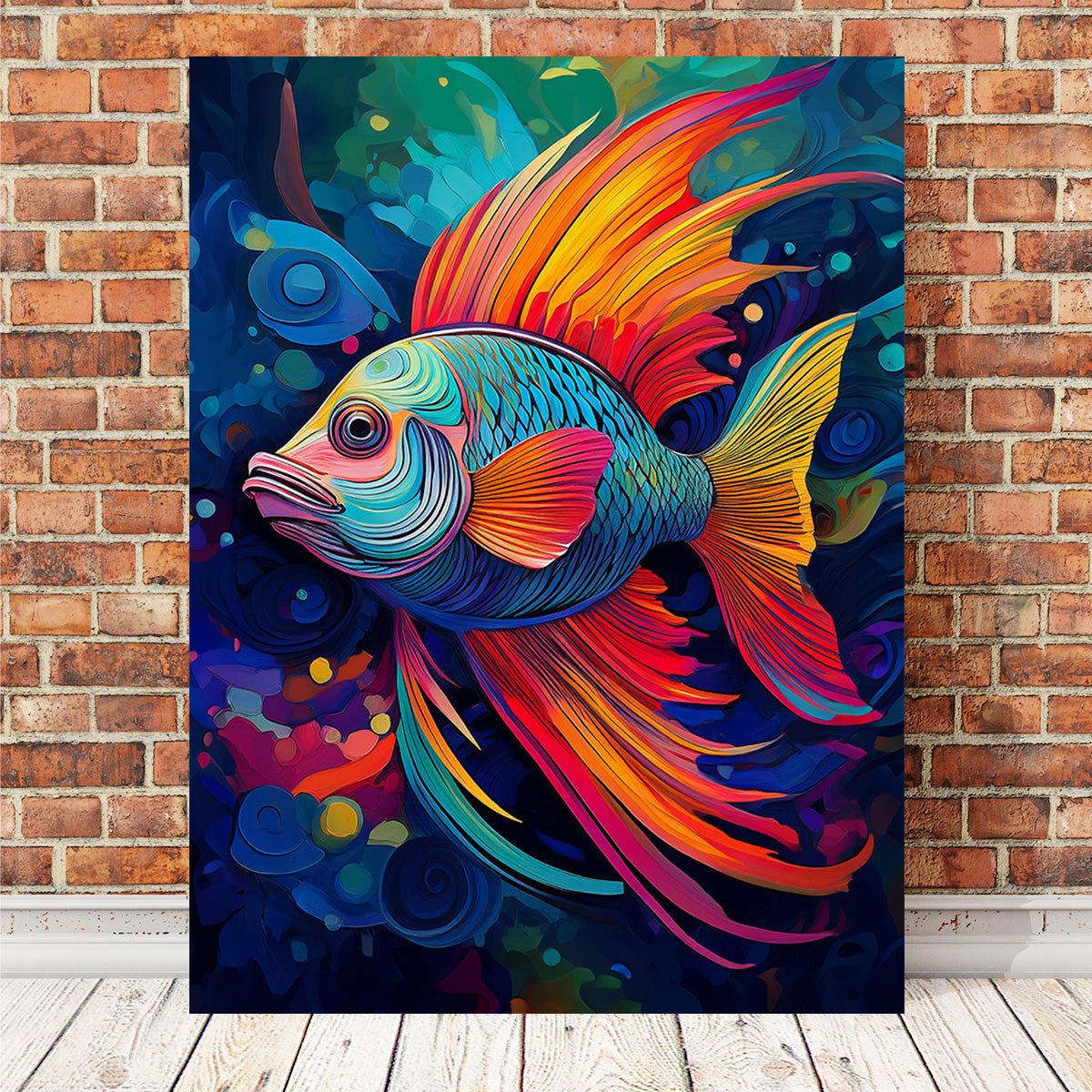 Stunning Abstract Fish Modern Art Wall Decor for Home