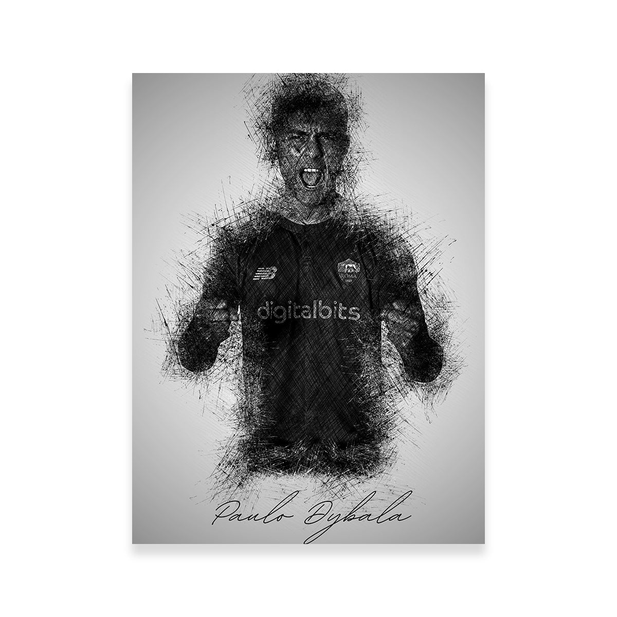Stunning Paulo Dybala Sketch Wall Art for Soccer Fans