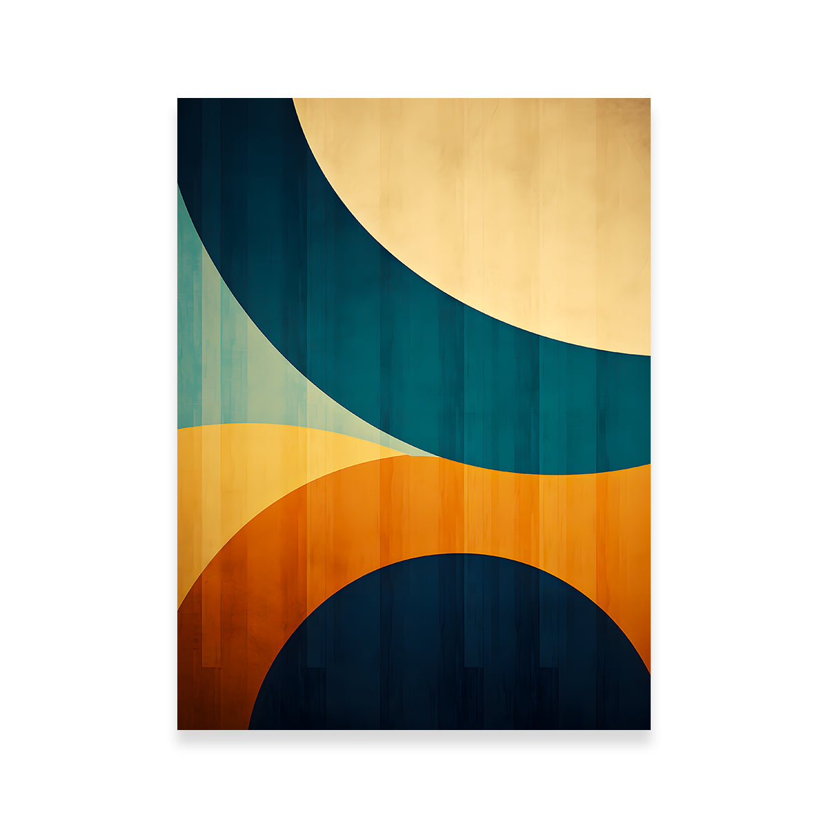 Stunning Abstract Blue Gold Shapes 6 Wall Art for Modern Interiors