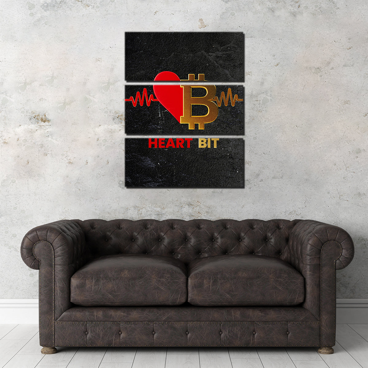 Unique Bitcoin Heart Wall Art for Modern Decor