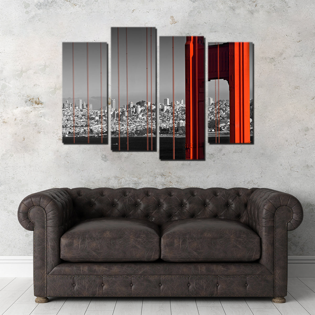 Stunning Golden Gate Bridge - Panoramic Downtown View Wall Art by Melanie Viola