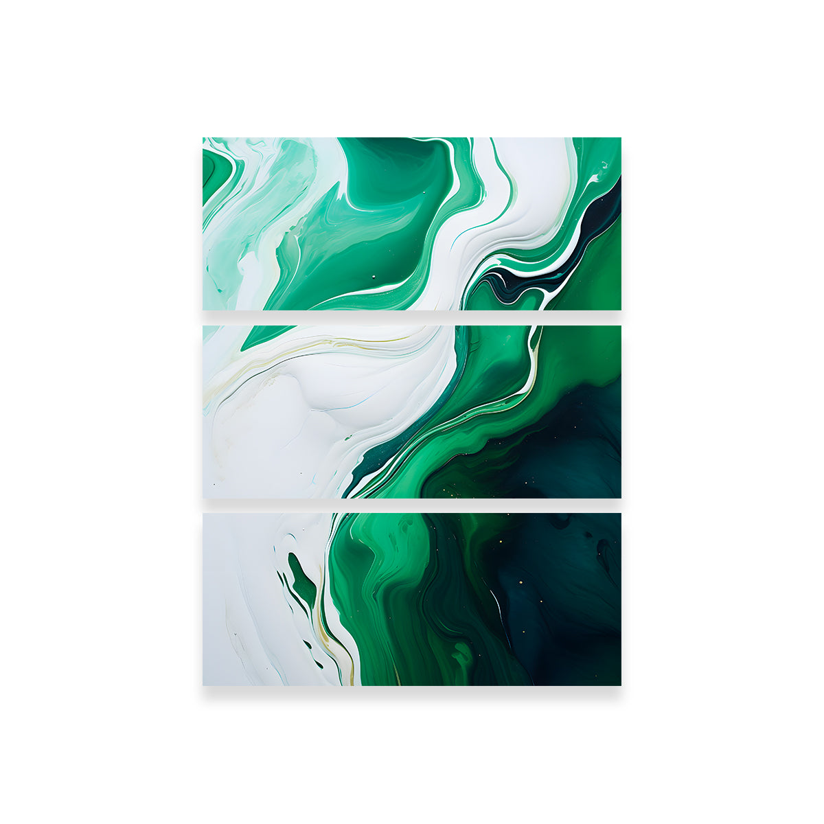Stunning Abstract Green and White Waves Wall Art for Home Decor